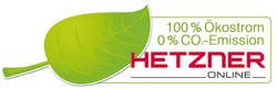 Hetzner Online 100% Ökostrom - 0% CO2 Emissionen